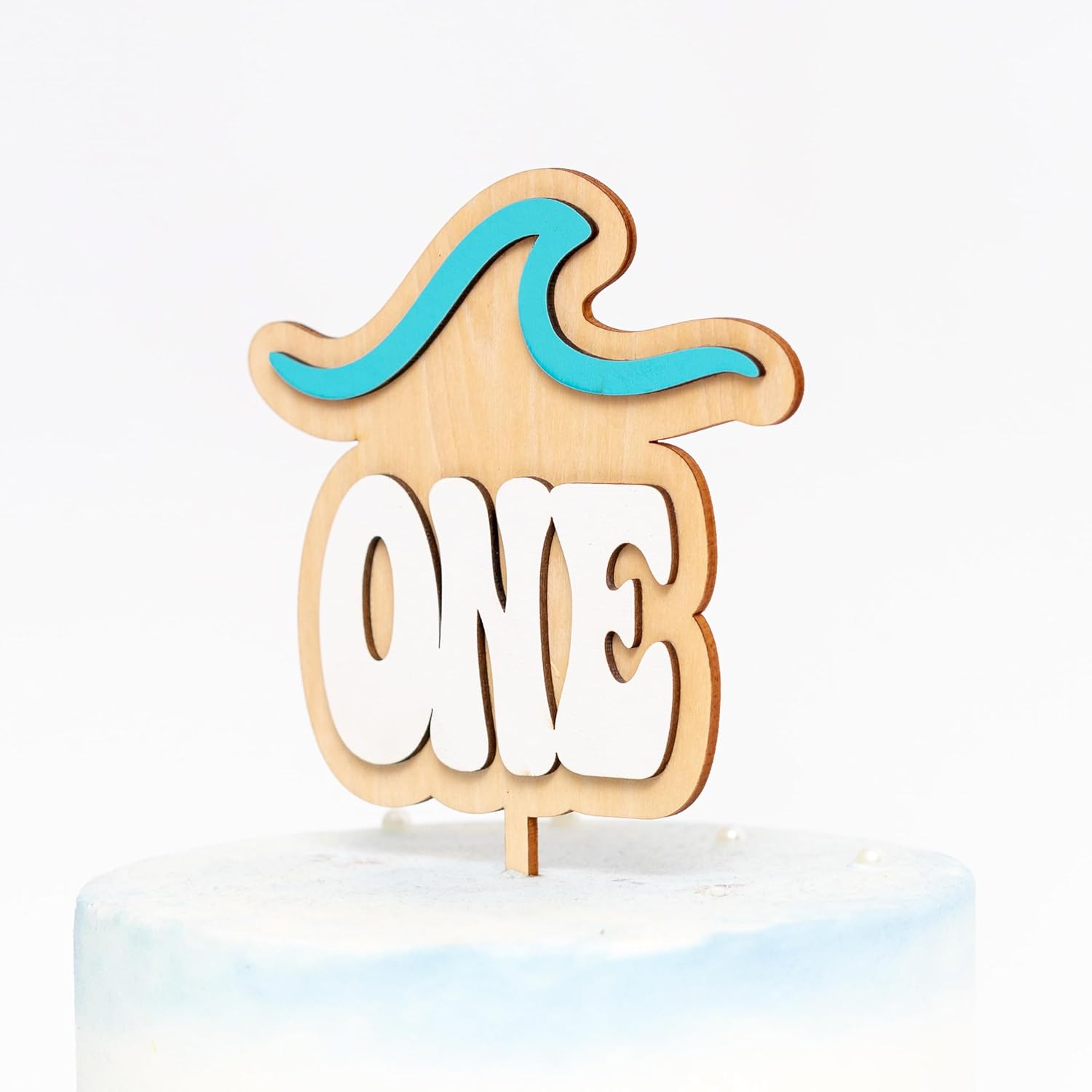 Wave Cake Topper - The Big One Cake Topper, Beach Themed First Birthday Decoration Supplies, Surf Theme 1st Birthday Party Decor for Cake Smash, Photo Props...