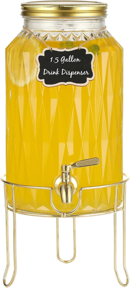 1.5 Gallon Glass Drink Dispenser by Unknown