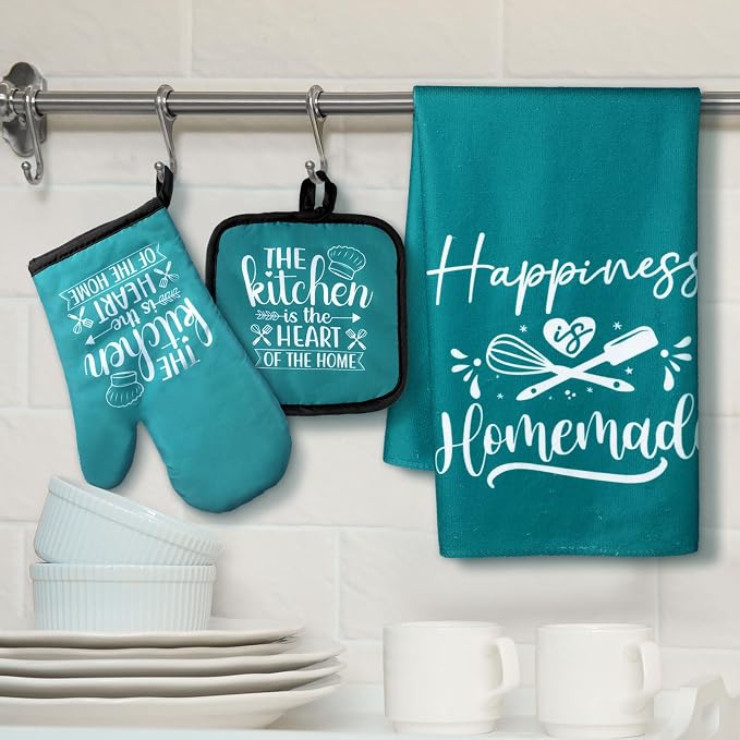 Sratte 6 Pcs Kitchen Decor Accessories Set Farmhouse Towels Pot Holders Oven - Image 3