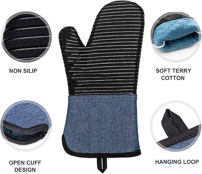 Yutat Oven Mitts, Pot Holders Set of 4 Made - Image 3