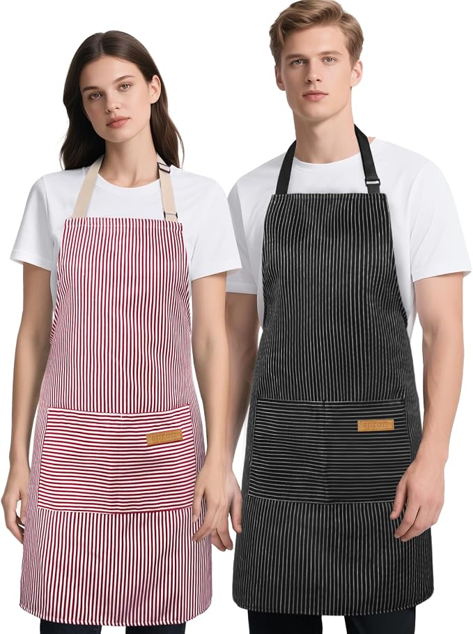 2 Pack Kitchen Cooking Aprons, Soft Aprons by Cardkiss