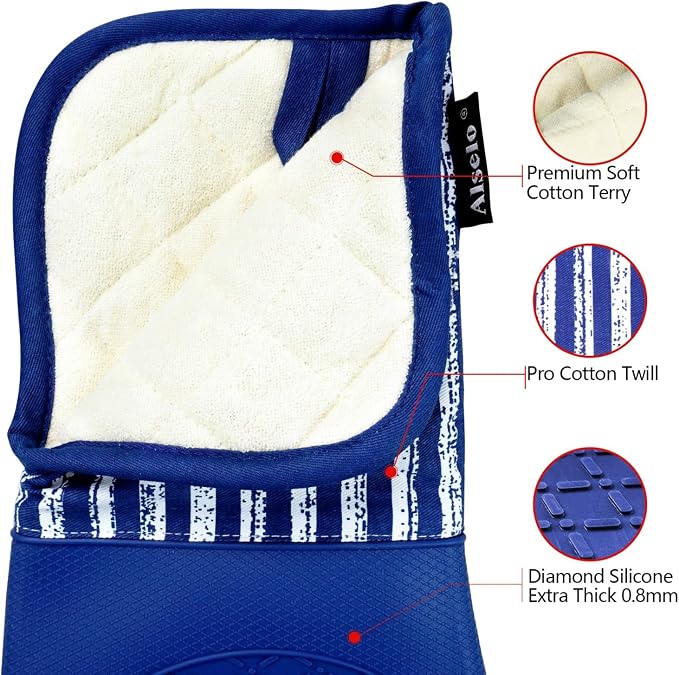 Alselo Silicone Oven Mitts Heat Resistant 932℉ - Image 3