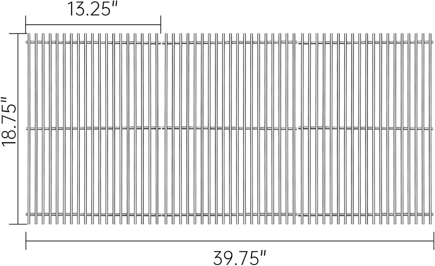 Kalomo Grill Grates Parts for Weber Genesis Grill 66803, 66096, Weber Genesis II E-610, Genesis II LX E-640 S-640, CSE-315, CSS-315, 18”Stainless Steel Grids BBQ Gas Grill Replacement Parts