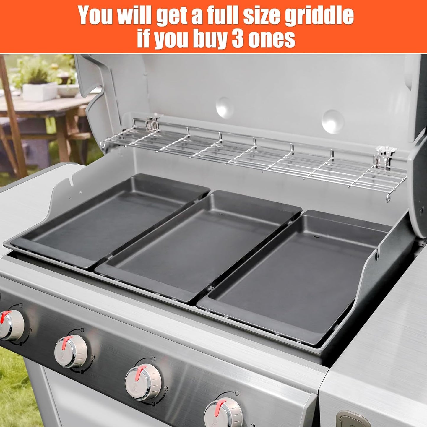 Grill Griddle for Weber GS4 Genesis 2 E-410/E-415/E-425/E-435, Flat Top Grill Griddle Insert for Genesis II LX 400 Series Gas Grills, Grill Part For Weber Genesis II LX 440, 1 Pack Cast Iron