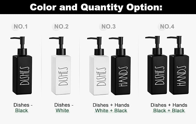 Dish Soap Dispenser, Matte Black Soap Dispenser - Image 7