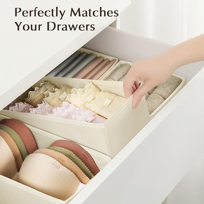 DIMJ Drawer Organizers Clothes, Fabric Closet Organizers and Storage, Shallow - Image 5
