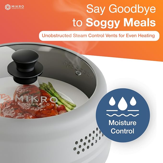 Mikro Innovations Glass & Silicone Microwave Splatter Cover – Tall and - Image 2