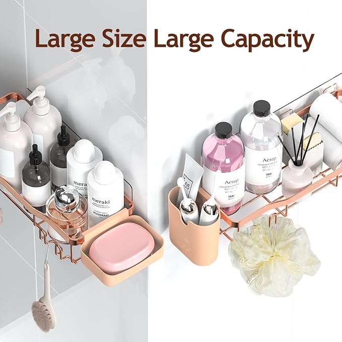 NESOMI Shower Caddy Adhesive Shower Organizer 7-Pack, Rustproof Stainless Steel - Image 9