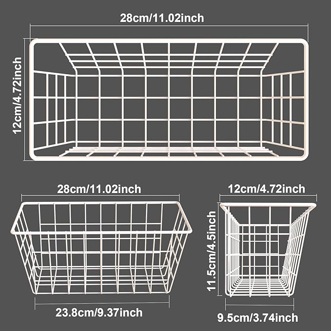 MaraFansie Wall Wire Baskets Bin No Drilling Adhesive Hanging Baskets Wall - Image 2