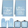 Sratte 6 Pcs Kitchen Decor Accessories Set Farmhouse Towels Pot Holders Oven by Sratte