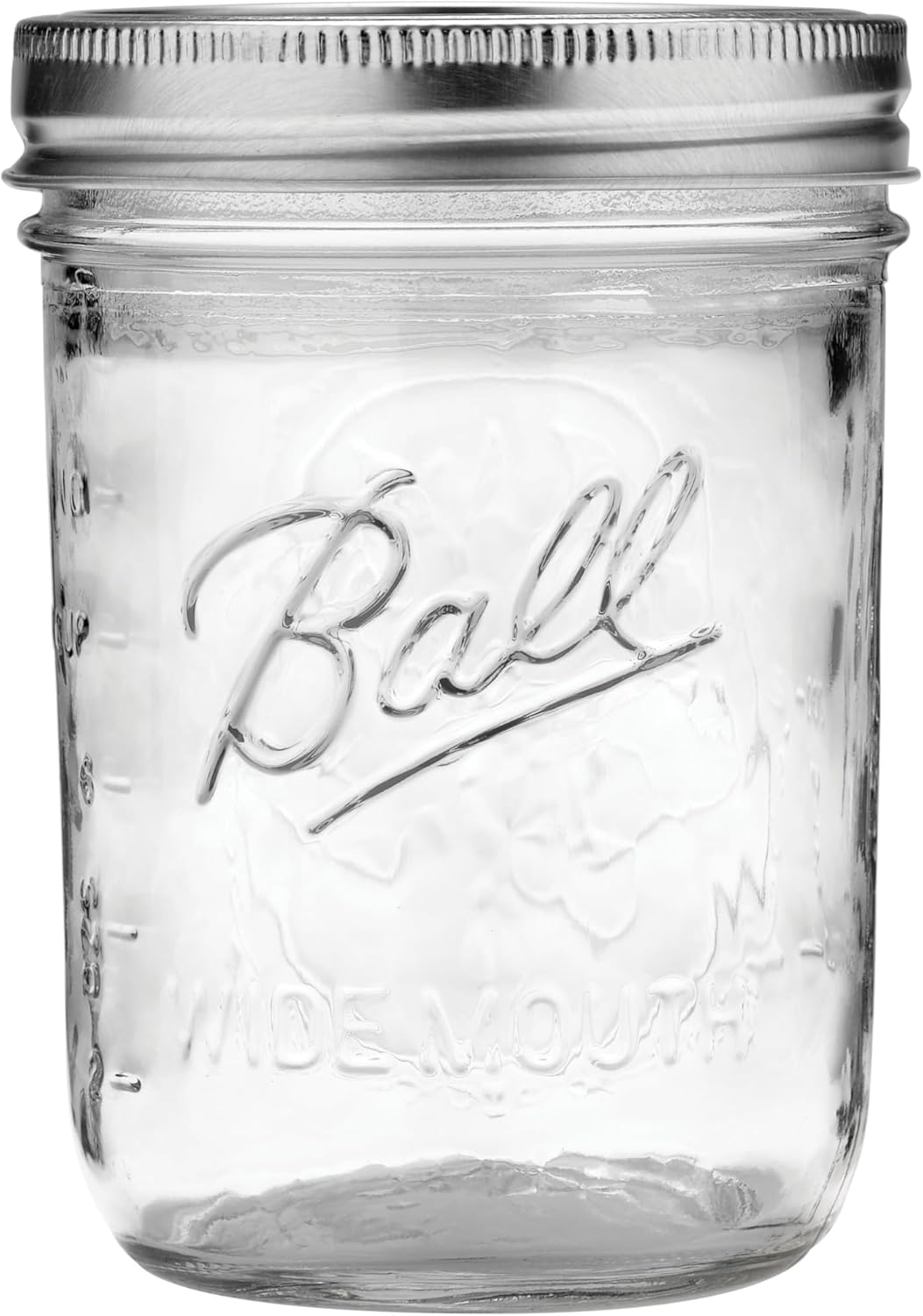 Ball Wide Mouth Glass Mason Jars with Lids and Bands, Used for Canning, Pickling, Juice, Jam, Jelly, Pint Size 16 Ounce (Pack of 3)