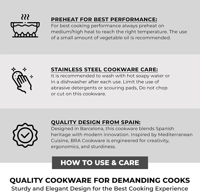 BRA COOKWARE Signature Stainless Steel Stock Pot w/Glass Lid | 9.5 Inch 9 Quart - Image 8