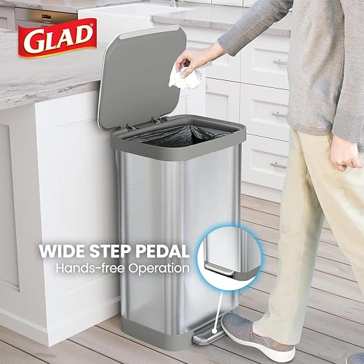 Glad Stainless Steel Step Trash Can, Series 2 - Image 4