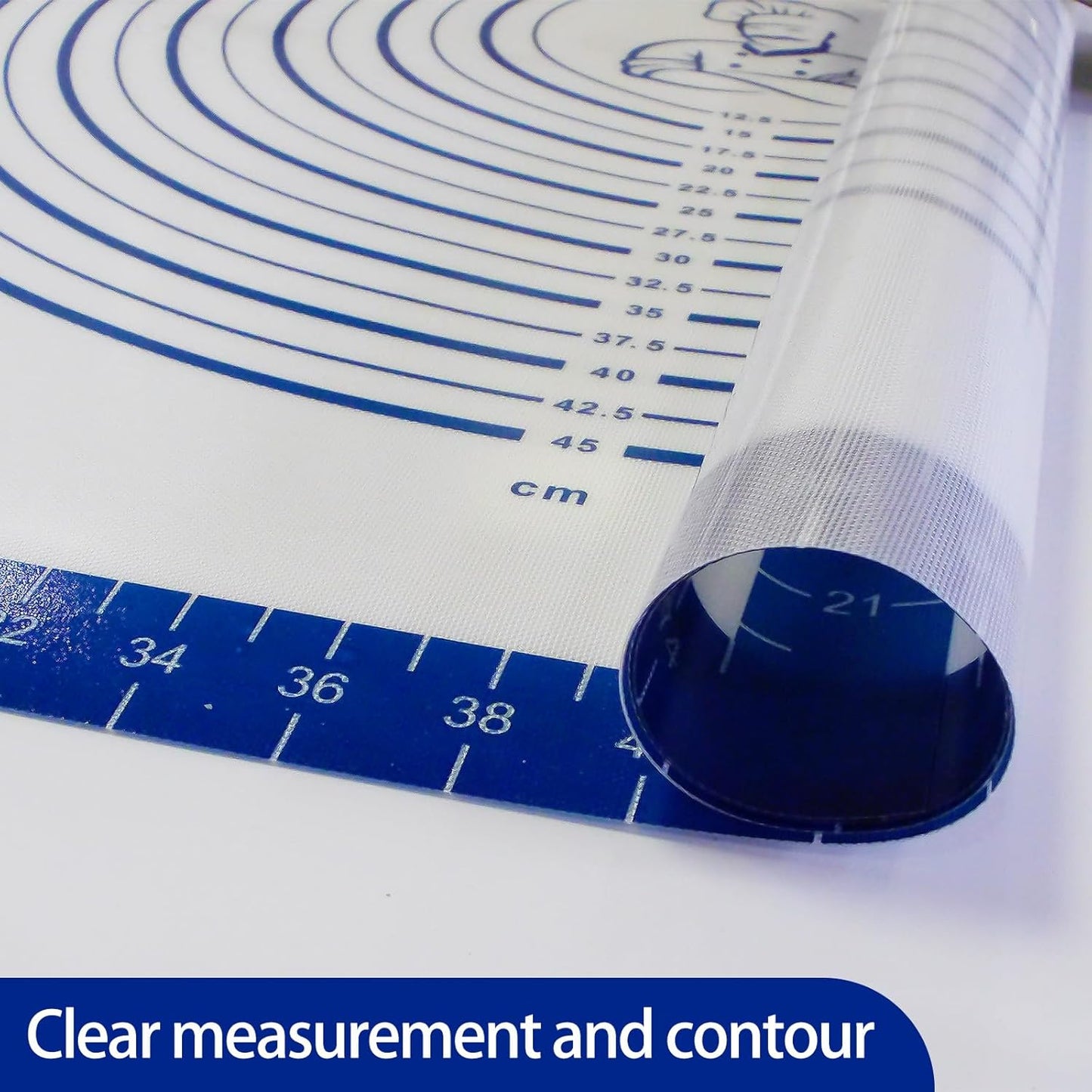 Dough Mat Silicone Baking Mats for Rolling Pastry Kneading Sheet Sourdough Bread Baking Supplies Blue