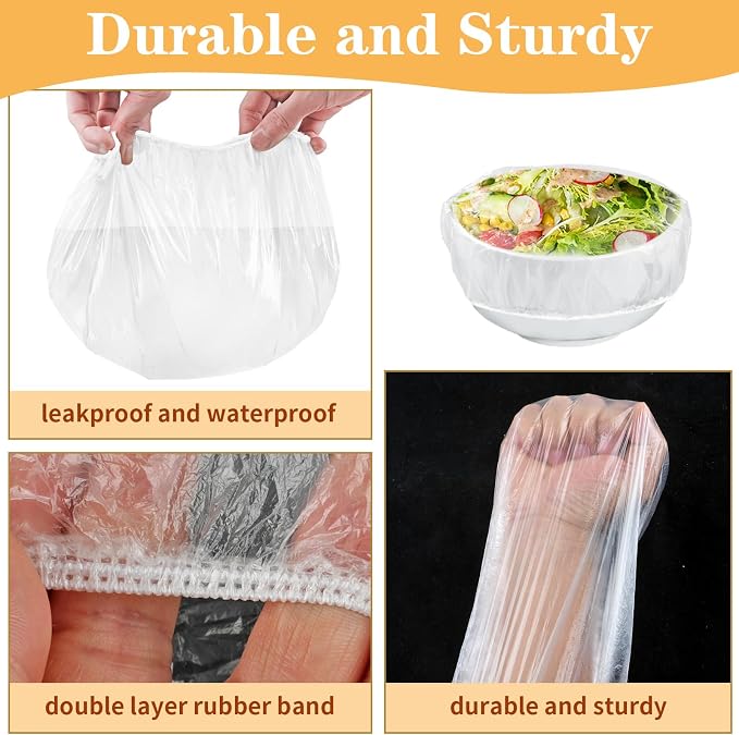 Plastic Shower Caps for Sourdough Bread, Food Covers Stretch Reusable Elastic - Image 7
