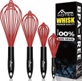 HOTEC 4 Pieces Silicone Whisks Set, Wire Balloon Whisks Egg Beater, Non-slip by Hotec