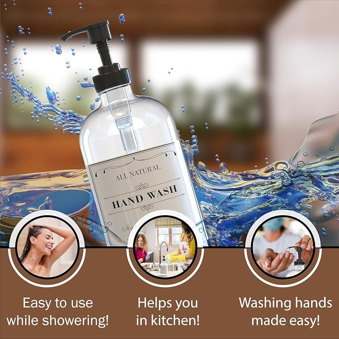 Sunrise Premium 16 OZ Clear Glass Soap Dispenser - Image 3