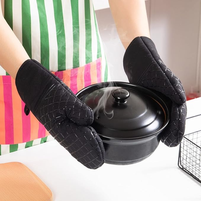 4 Pcs Oven Mitts and Pot Holders, Oven Glove High Heat Resistant 500 Degree - Image 6