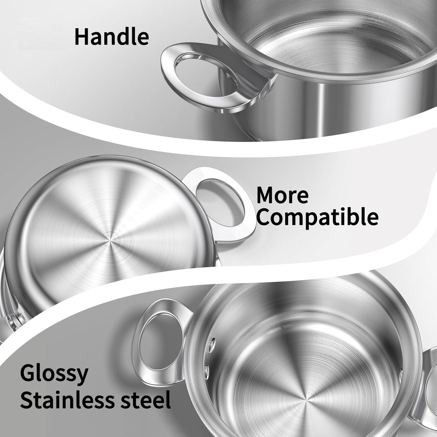 Macevia Mini Sauce Pan with Lid,Stainless Steel Butter Warmer Small Pot, For All Stoves Multipurpose Use for Home Kitchen or Restaurant (13.5oz/400ml) - Silver