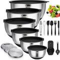 Wildone Mixing Bowls with Airtight Lids, with 3 Grater Attachments, Scale Marks by Wildone