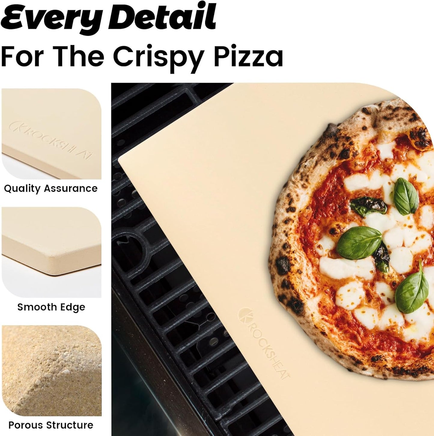 Pizza Stone, Rectangular Extra Large 22" x 14" x 0.6" Pizza Stones for Oven Grill BBQ, Industrial Commercial Heavy Duty Cordierite Baking Stone for Pizza Bread, Outdoor Pizza Accessories