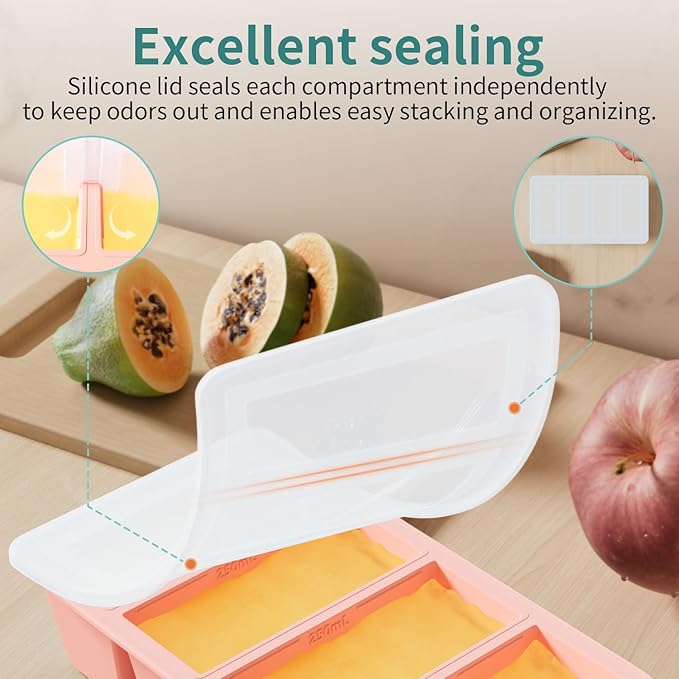 Silicone Freezer Tray for Sauce Cube: GGOW Silicone Freezing Tray for Broth - Image 5