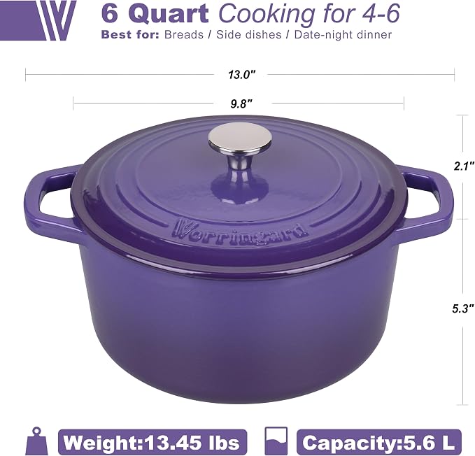 VORRINGARD Enameled Cast Iron Dutch Oven Pot - Image 2