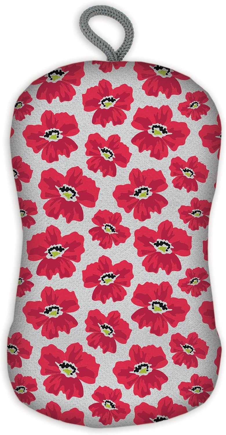 MÜkitchen Premuim Sponge for Dishes and Household Cleaning | Microfiber Print and Non-Scratch Scrub Pad | Set of 4 | (Petals)