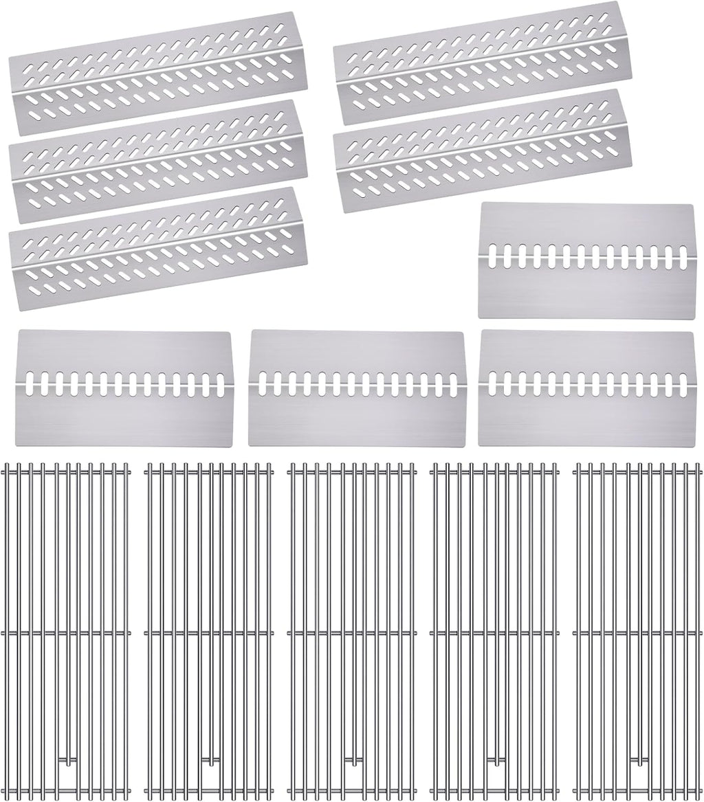 9MM 16517 Grill Grates 16GA Grill Heat Plates for 16631 16520 Bull Grill Replacement Parts, BBQ Bull Brahma 5 Burner 57568, 57569, 57568CE, 57568AGA, 57569CE, 57569AGA, Stainless Steel Grids