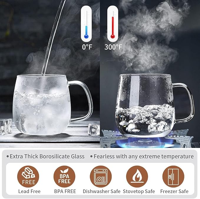 DOPUDO Glass Teacups 24 Pack Glass Tea Cup - Image 5
