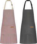 NLUS 2 Pack Kitchen Cooking Aprons, Adjustable Bib Soft Chef Apron by NLUS