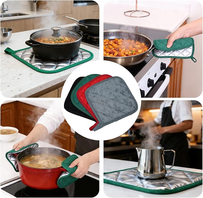 4 Pack Pot Holders for Kitchen Clearance Oven Potholders Sets for Kitchens Hot - Image 6