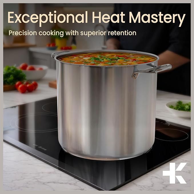 Stainless Steel Stockpot with Tempered Glass Lid 24 Quart, Durable 18/0 - Image 9