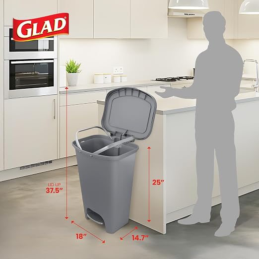 Glad Kitchen Trash Can | Large Plastic Waste Bin - Image 2