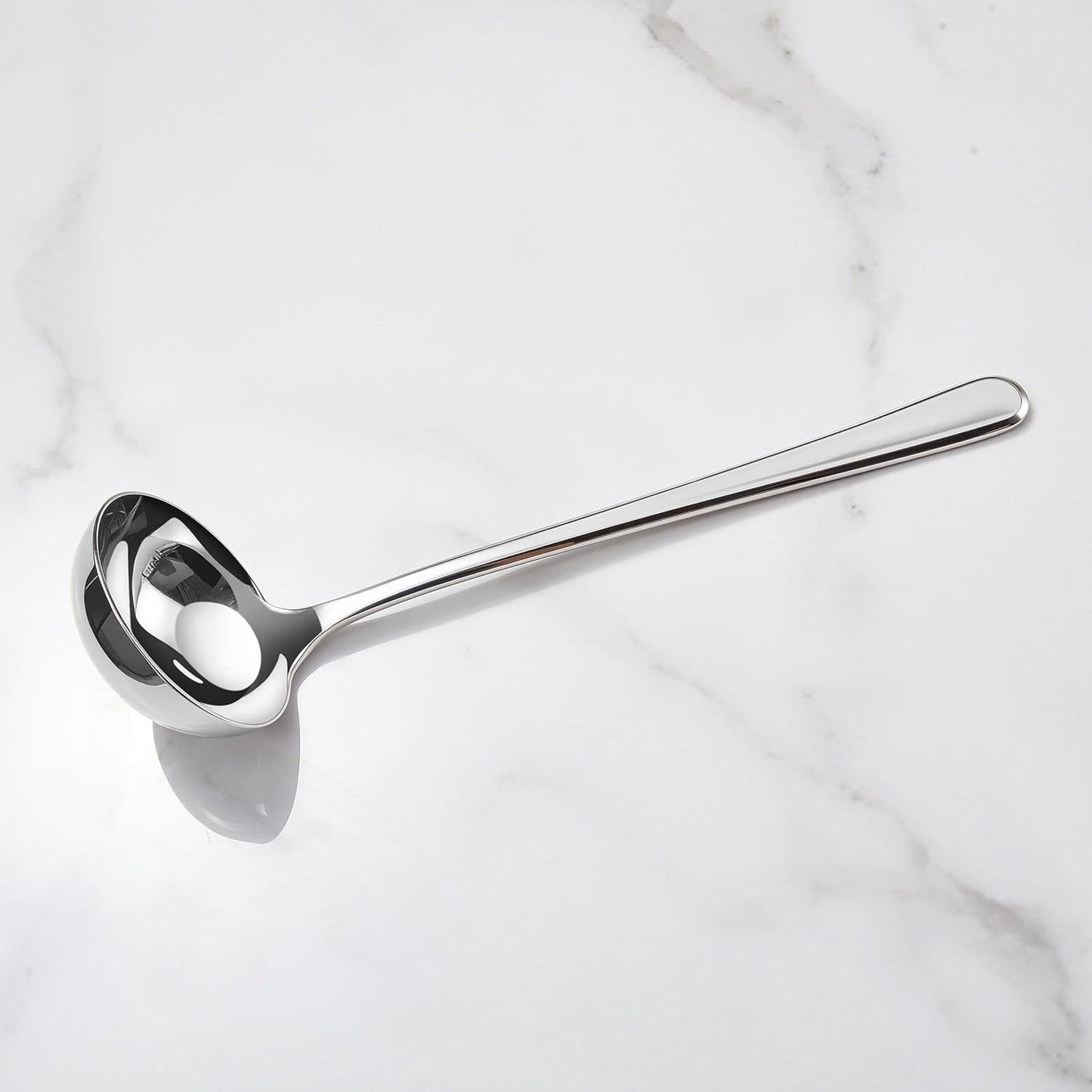 KEAWELL Premium 11" Verona Ladle, 18/10 Stainless Steel, Heavy-Duty with Deep Bowl, High-Polished Finish, Ergonomic Handle for Smooth Pouring, Dishwasher Safe (1, 11" Soup Ladle)