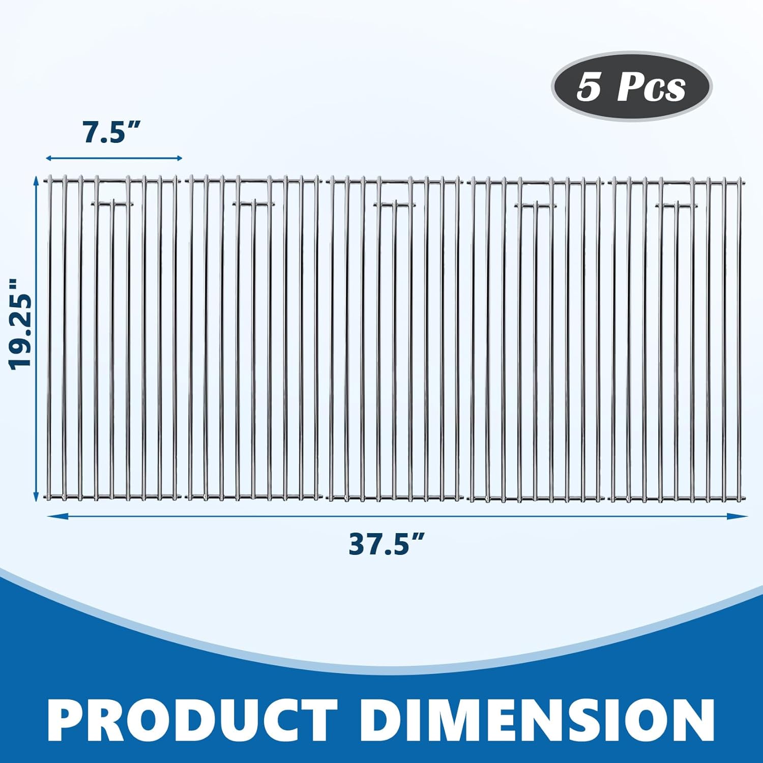 SafBbcue 16517 Cooking Grates for Bull 5 Burner Grill Replacement Parts Bull Brahma 57568 57569 57568CE 57568AGA 57569CE 57569AGA Lion Premium 90000 L90000 Grill Parts