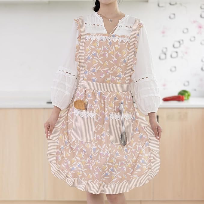 Funny Aprons for Women with Pockets, Kitchen Cooking Grilling Bbq Cute Chef - Image 3