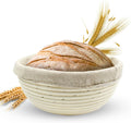 Banneton Bread Proofing Basket sourdough proofing basket for Beginners & Professional Bakers, Handwoven Rattan Cane Bread Maker with Linen for Artisan Breads, 8.5 x 3 In, 1-Pound Round Brotform