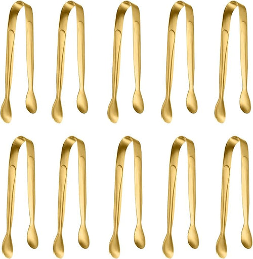 10 Pack Small Ice Tongs Sugar Tongs, Stainless Steel Mini Serving Appetizers by TOUGS