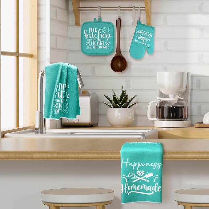 Sratte 6 Pcs Kitchen Decor Accessories Set Farmhouse Towels Pot Holders Oven - Image 6