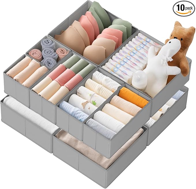 Criusia Drawer Organizer Clothes, 10 Pack Dresser Organizer by Criusia