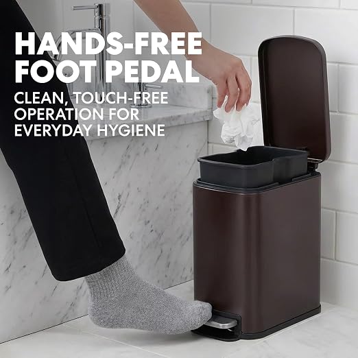 SIMPLI-Magic 6L/1.6G Stainless Steel Bathroom Trash Can - Image 3