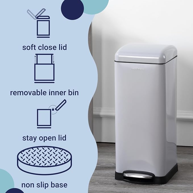 happimess HPM1007C Betty Retro 8-Gallon Step-Open Trash Can - Image 3