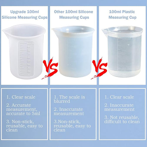 10pcs Silicone Measuring Cups for Resin, 100ml Mixing Cups for Resin DIY Craft - Image 2