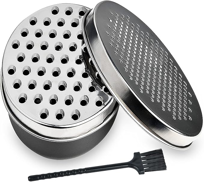 Black Compact Round Cheese Grater by Akamino