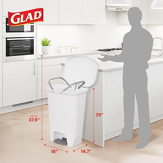 Glad 13 Gallon Trash Can | Plastic Kitchen Waste Bin - Image 2