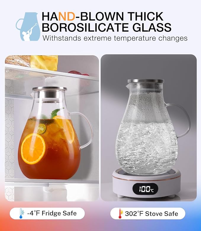 Glass Pitcher, 86oz Glass Water Pitcher - Image 5