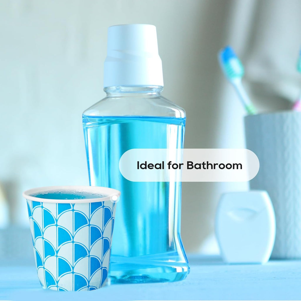 [1800Pack] 3 oz Paper Cups, Small Mouthwash Cups, Disposable Bathroom Cups, Paper Cups for Party, Picnic, BBQ, Travel, and Event, Assorted designs