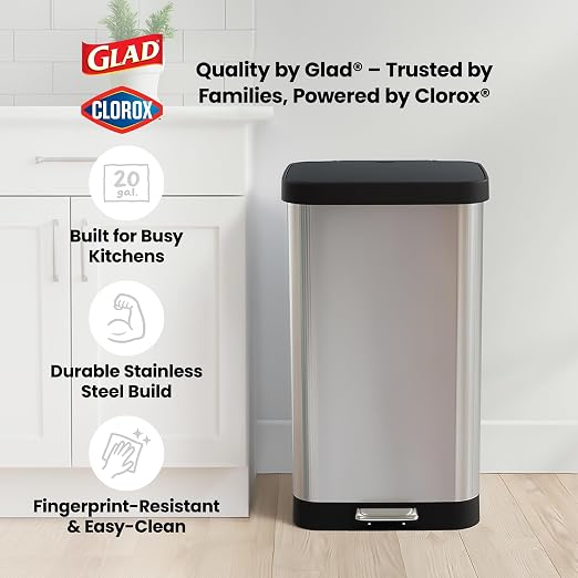 Glad Stainless Steel Step Trash Can - Image 8