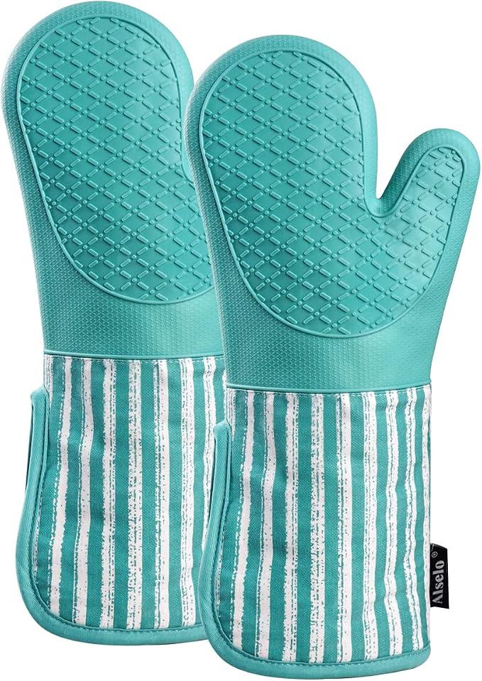 Alselo Silicone Oven Mitts Heat Resistant 932℉ - Image 9